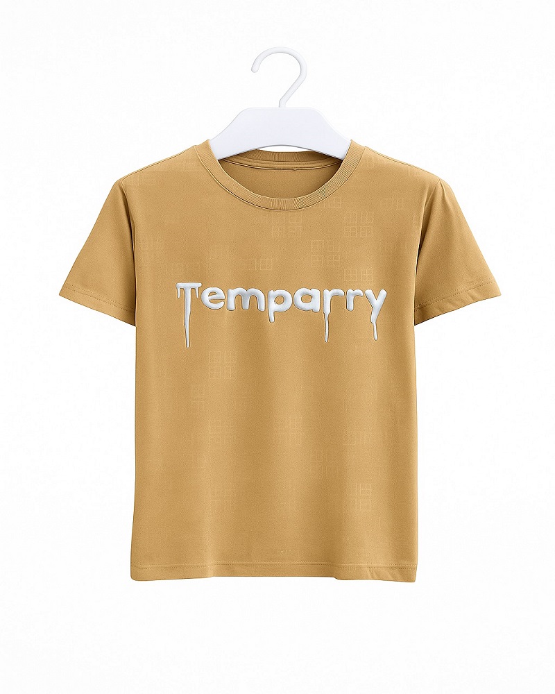 Boys Mustard T-Shirt – “Temparry Printed Summer Tee Shamagarments.pk Boys Mustard T-Shirt – “Temparry Printed Summer Tee Shamagarments.pk