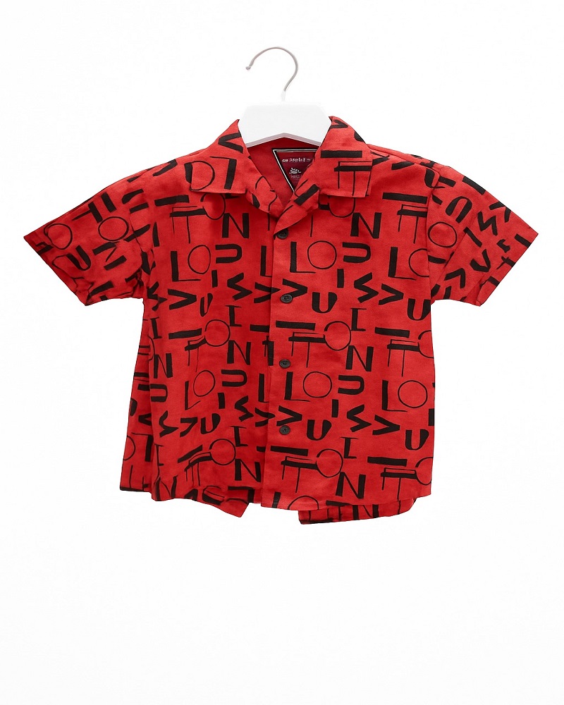 Boys Red Printed Summer Coord Set Casual Shirt & Shorts Shamagarments.pka Boys Red Printed Summer Coord Set Casual Shirt & Shorts Shamagarments.pka