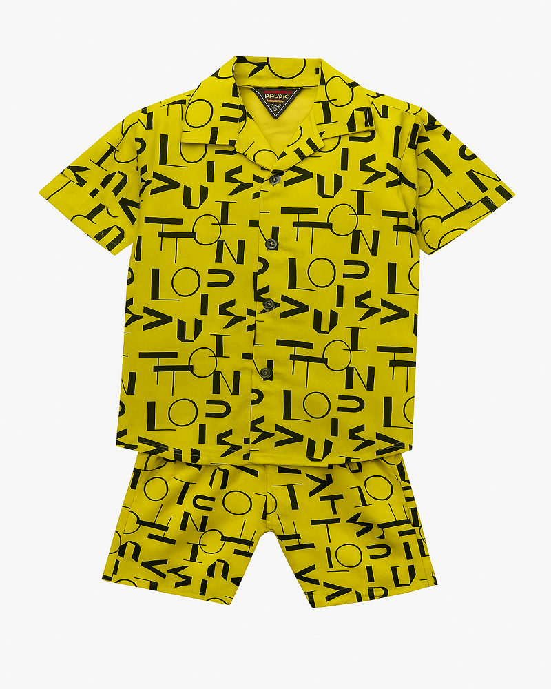 Boys Yellow Co-Ord Set – Summer Style shamgarments.pk