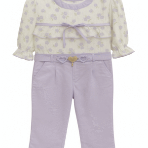 Girls Floral Jumpsuit with Ruffle Sleeves One-Piece