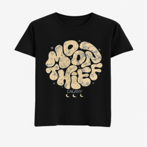 Kids Black "Moon Thief" Graphic T-Shirt – Cotton Galaxy Print
