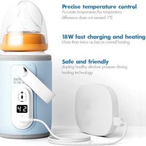 Portable USB Baby Bottle Warmer with LCD & Fast Heating – 18W QC 3.0 Charger