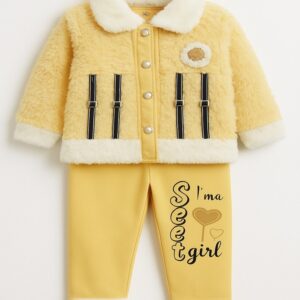 Sweet Girl Winter Fleece Set – 2 Piece Yellow Outfit