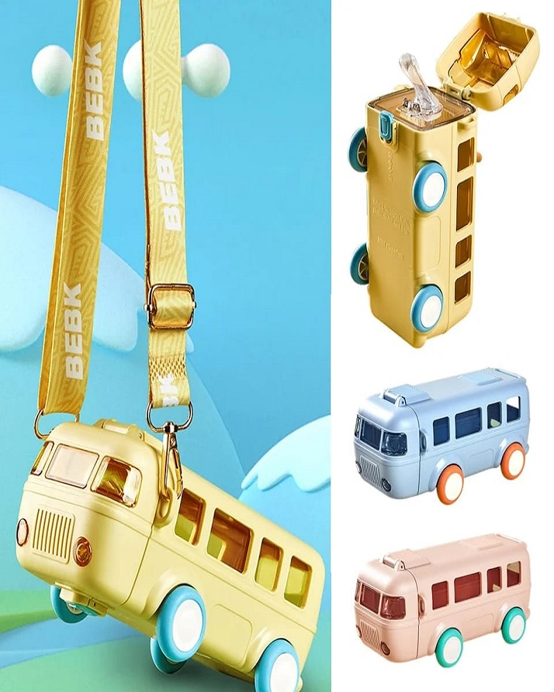 3-in-1 Baby Pacifier Holder Bus Design | Cute Sling Bag & Toy for Toddlers