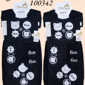7 Piece Baby Starter Gift Set – Black Soft Cotton Newborn Clothing Pack