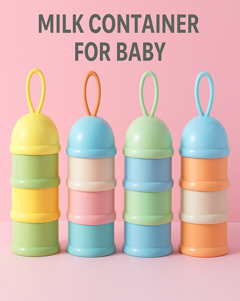 Baby Milk Powder Container – Travel-Friendly Formula Dispenser Box (Multicolor) shamagarments.pk