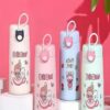 Cute Cartoon Glass Water Bottle with Silicone Sleeve - Leak-Proof & Portable