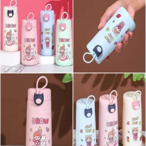 Cute Cartoon Glass Water Bottle with Silicone Sleeve - Leak-Proof & Portable