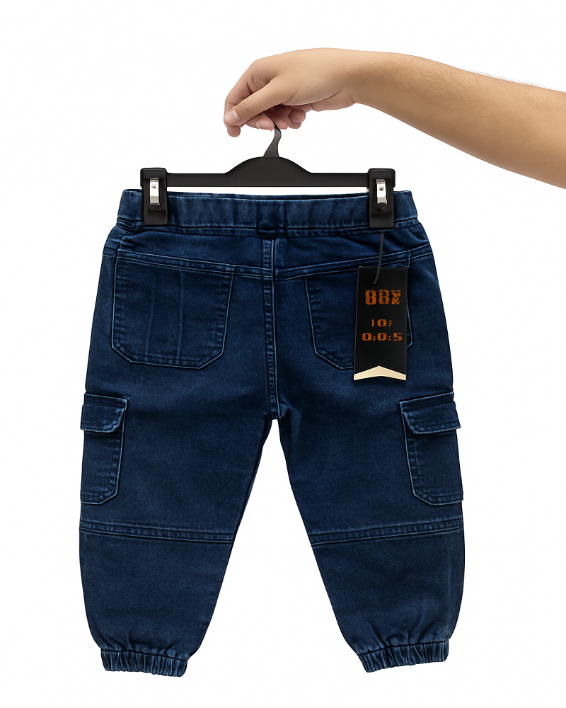Stylish Kids' Denim Cargo Joggers