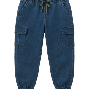 Kids’ Denim Cargo Jogger Pants – Stylish & Comfortable