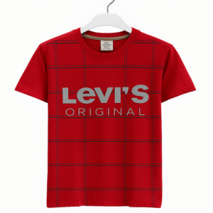 Kids Red Check Print Levi’s Original T-Shirt – Summer Wear Description: