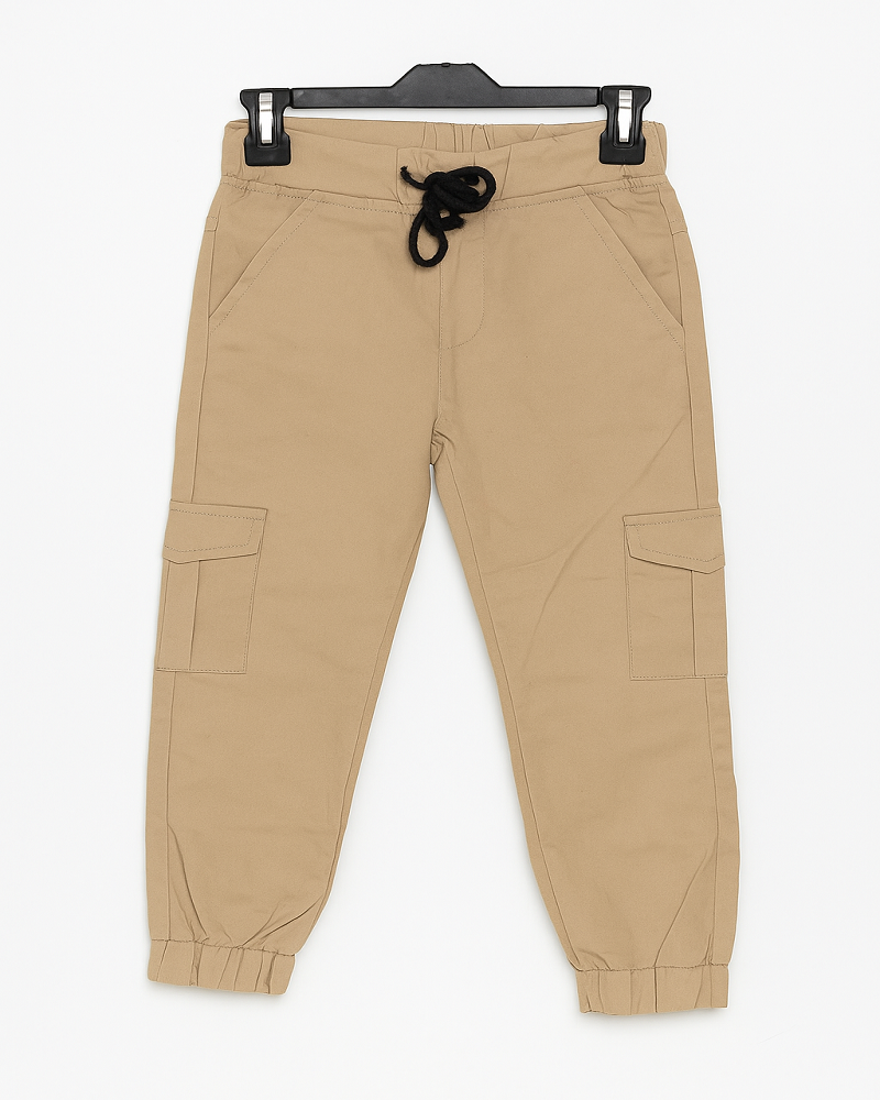 Kids Stretchable Cargo Pants shamagarments.pk Kids Stretchable Cargo Pants – Beige | Comfortable & Stylish