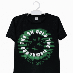 Black Round Neck Graphic T-Shirt