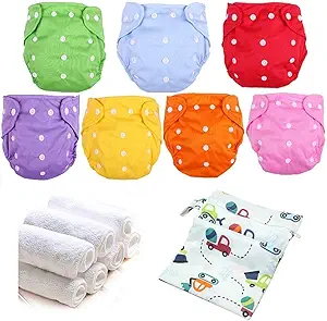 Reusable Adjustable Baby Washable Diapers with Pad Plain