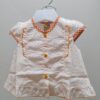 Baby Girls Polka Dot Summer Top – Sleeveless Cotton Shirt with Orange Trim