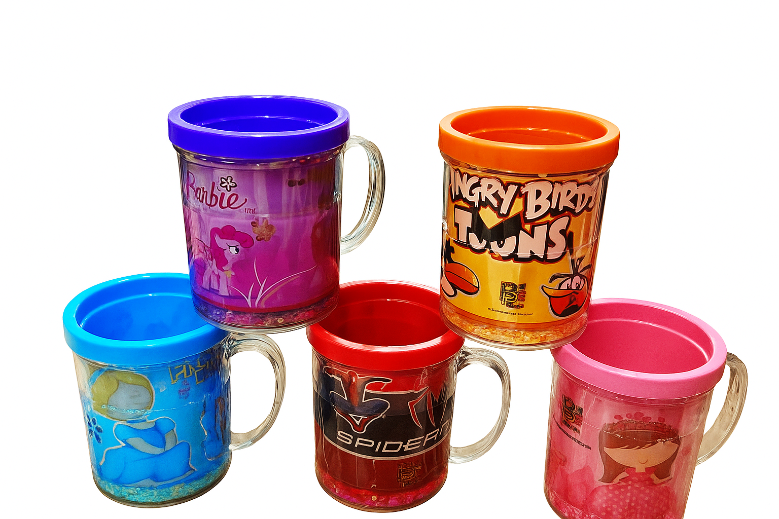 Kids Character Glitter Mugs / Fancy 3D Cartoon Mugs for Kids