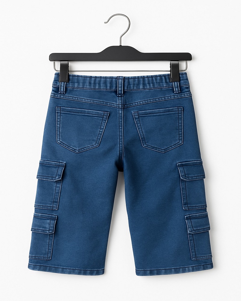Kids Baggy Denim Cargo Jeans – Premium Stretch, Loose Fit, Multi-Pocket Style 1 shamagarments.pk Kids Baggy Denim Cargo Jeans