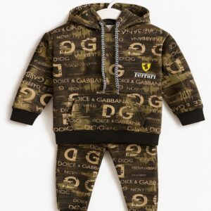 Kids Alphabet Print Hoodie & Jogger Set – Soft & Comfortable Tracksuit