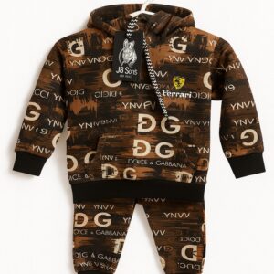 Kids Stylish Printed Hoodie & Jogger Set – Soft & Trendy Tracksuit