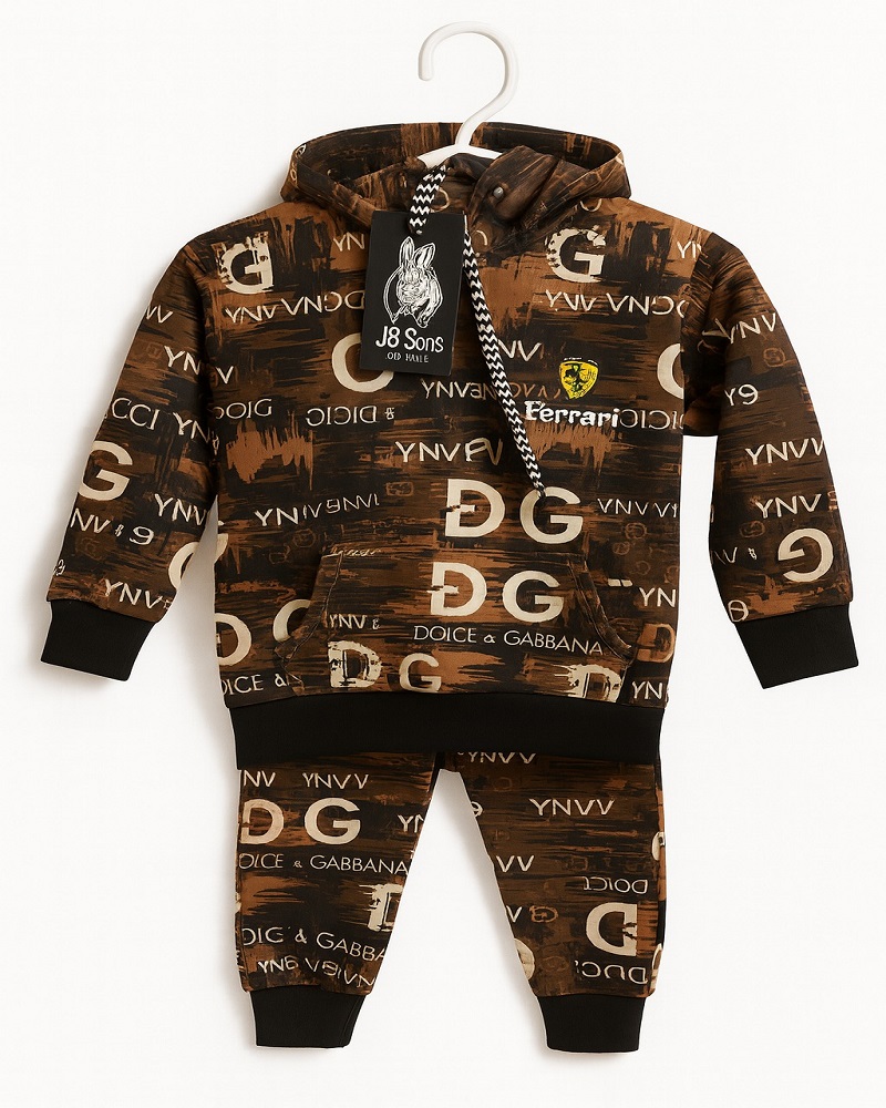 Kids Stylish Printed Hoodie & Jogger Set – Soft & Trendy Tracksuit